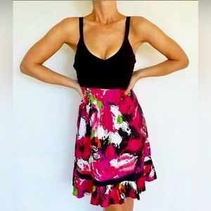 bebe Fit & Flare Dress, Multi Silk Pleated